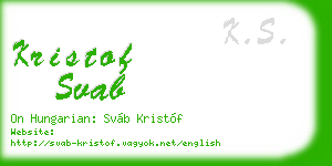 kristof svab business card